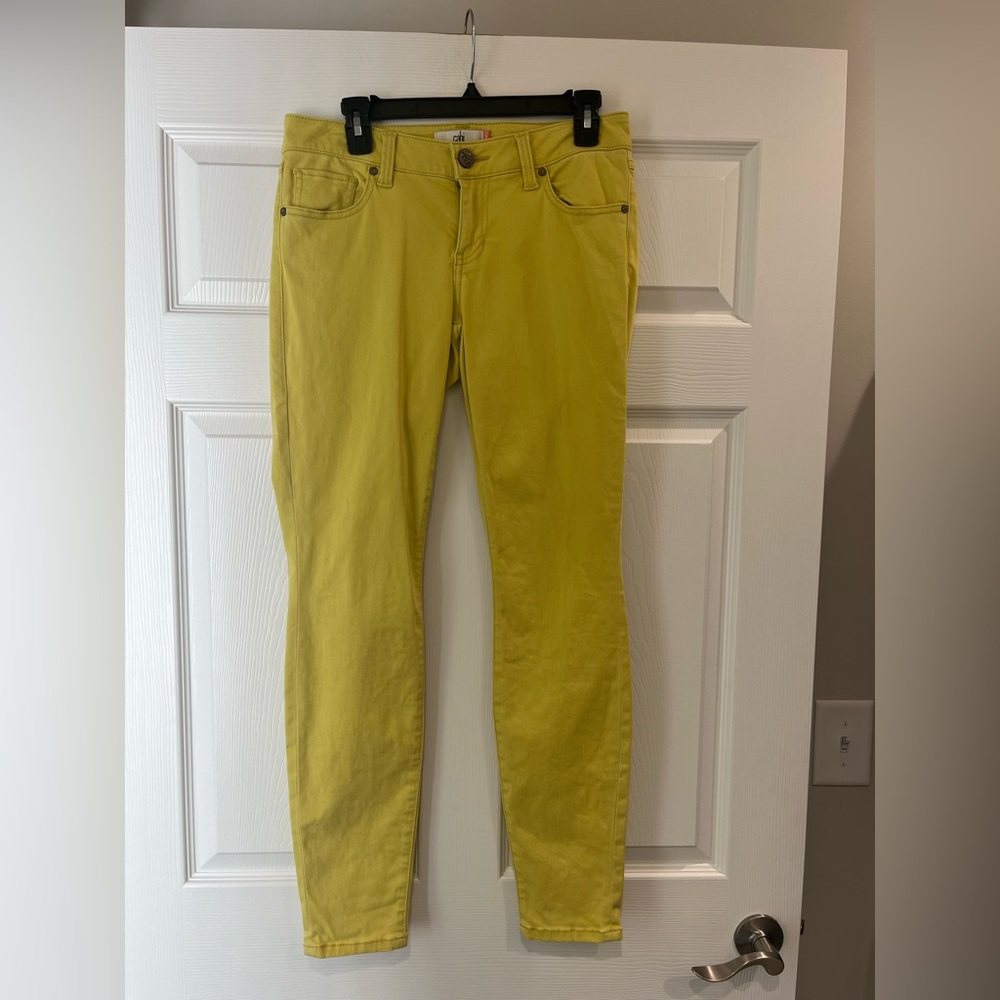 Cabi 5084 Women's Skinny Jeans Size 4 Citron Yellow Denim Stretch was $109